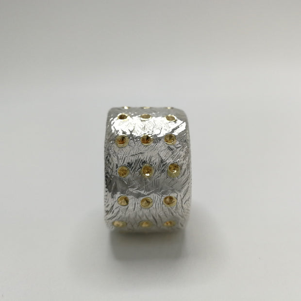 Sterling Silver Band with 45 Studs