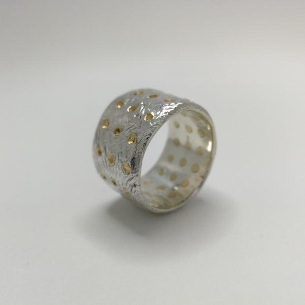 Sterling Silver Band with 45 Studs