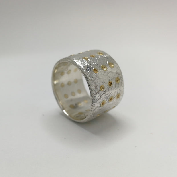 Sterling Silver Band with 39 Studs